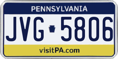 PA license plate JVG5806