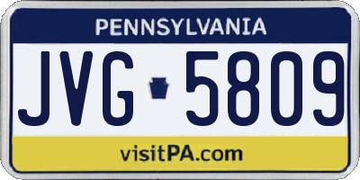 PA license plate JVG5809
