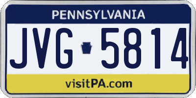 PA license plate JVG5814
