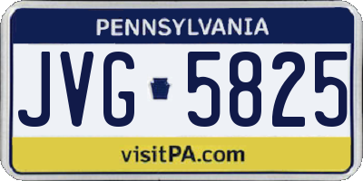 PA license plate JVG5825