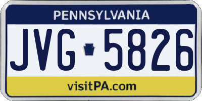 PA license plate JVG5826