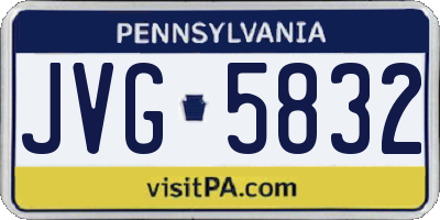 PA license plate JVG5832