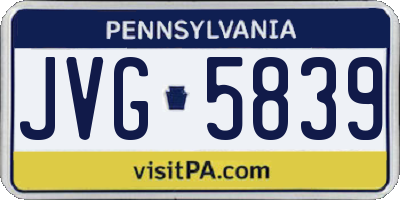 PA license plate JVG5839