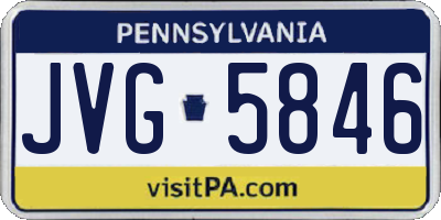 PA license plate JVG5846
