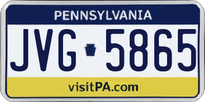 PA license plate JVG5865