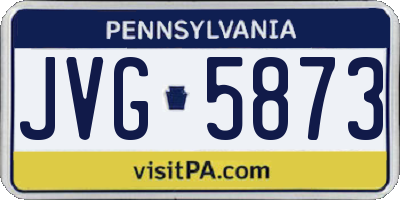 PA license plate JVG5873