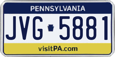 PA license plate JVG5881