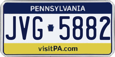 PA license plate JVG5882