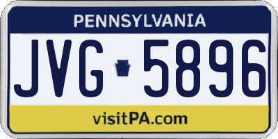 PA license plate JVG5896