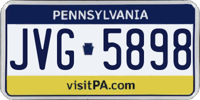 PA license plate JVG5898