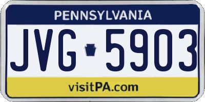PA license plate JVG5903