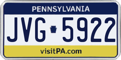 PA license plate JVG5922