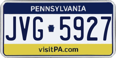 PA license plate JVG5927