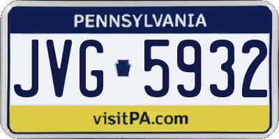 PA license plate JVG5932