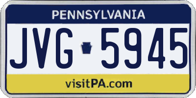 PA license plate JVG5945