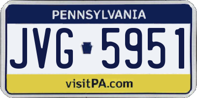 PA license plate JVG5951