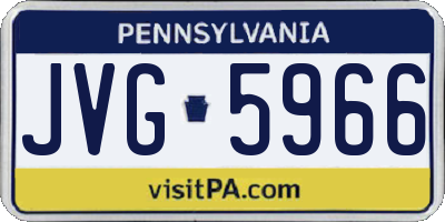 PA license plate JVG5966