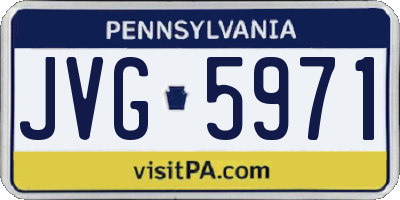 PA license plate JVG5971