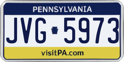 PA license plate JVG5973
