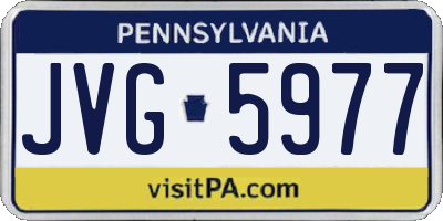 PA license plate JVG5977
