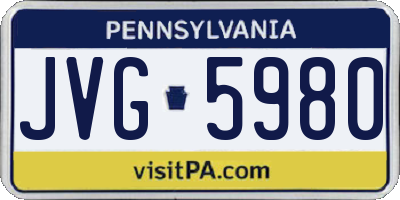 PA license plate JVG5980