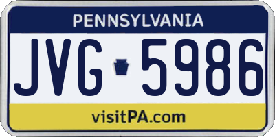 PA license plate JVG5986