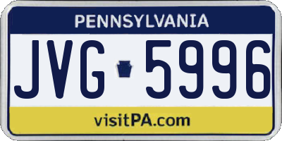 PA license plate JVG5996
