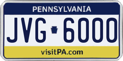 PA license plate JVG6000