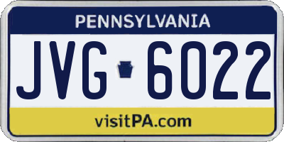 PA license plate JVG6022