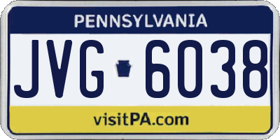 PA license plate JVG6038