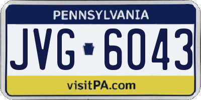 PA license plate JVG6043