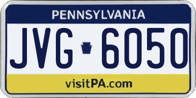 PA license plate JVG6050
