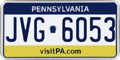 PA license plate JVG6053