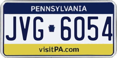 PA license plate JVG6054