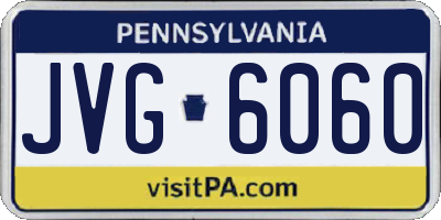PA license plate JVG6060