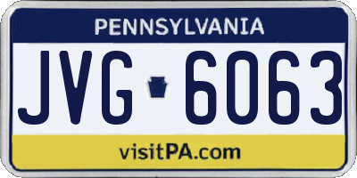 PA license plate JVG6063