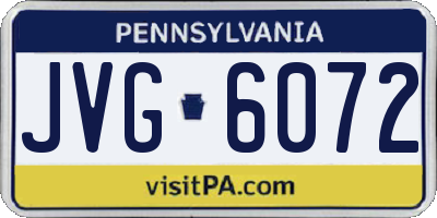PA license plate JVG6072