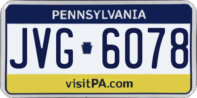 PA license plate JVG6078