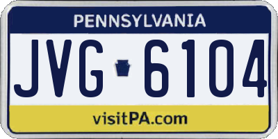 PA license plate JVG6104