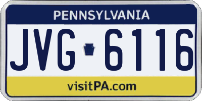 PA license plate JVG6116