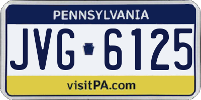 PA license plate JVG6125