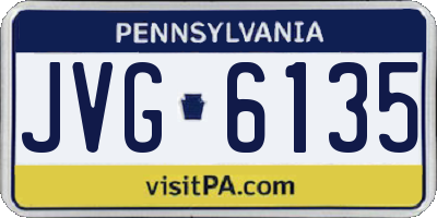 PA license plate JVG6135