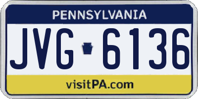 PA license plate JVG6136