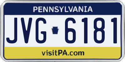 PA license plate JVG6181