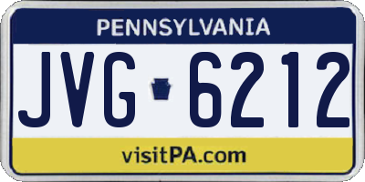 PA license plate JVG6212