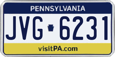 PA license plate JVG6231