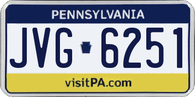 PA license plate JVG6251