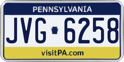 PA license plate JVG6258