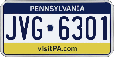 PA license plate JVG6301