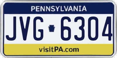 PA license plate JVG6304